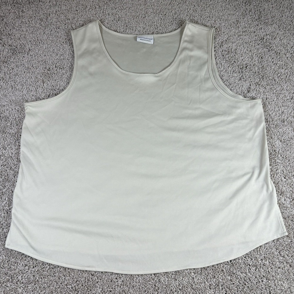 White Stag Plus Tank Top Light Beige Stretch Knit Basic 18W 20W Women's